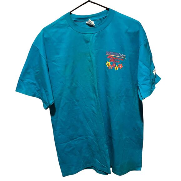 Vintage Showboat Super Star Bingo Las Vegas Casino Tee XL Turquoise Retro - Picture 5 of 12